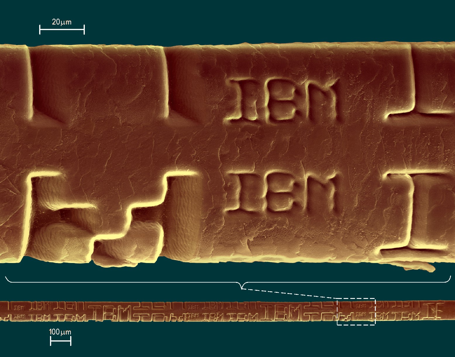 Human hair etched by excimer laser